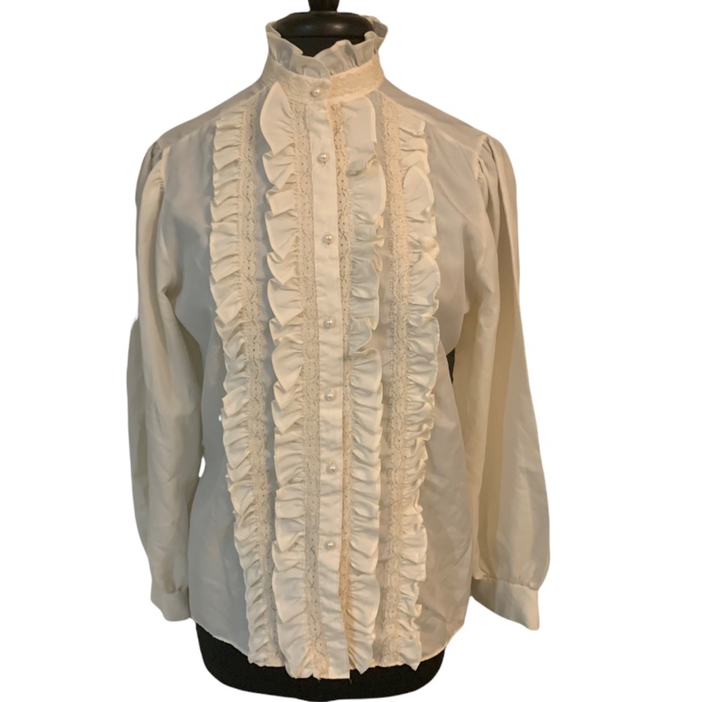 Laura Mae vintage blouse button down top - Picture 3 of 8